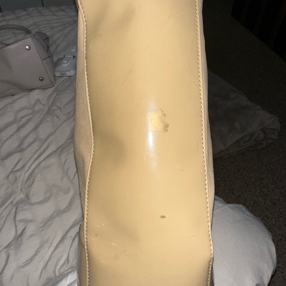 Tory Burch Beige Leather Tote - Picture 3 of 5